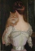 Lilla Cabot Perry Woman with a Cat oil painting artist